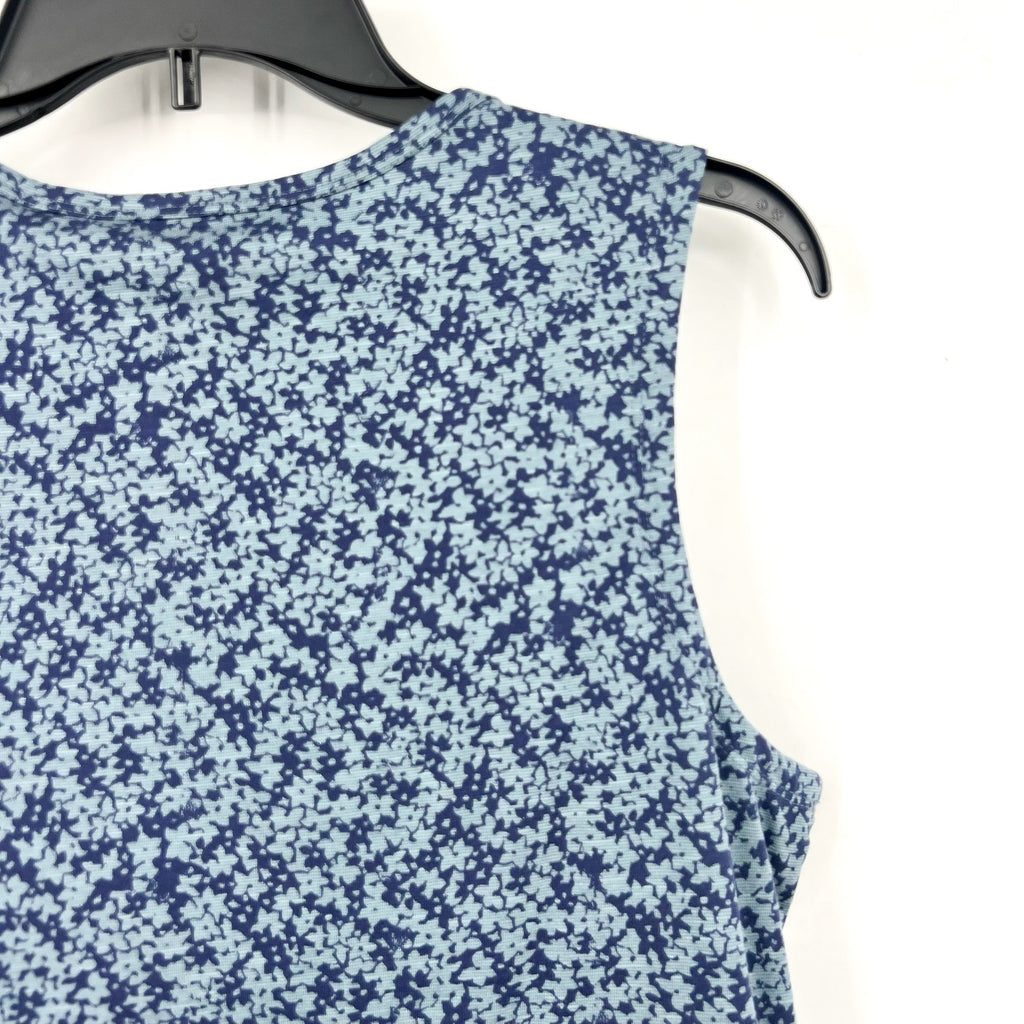 TOAD & CO Women's Marley Tiered Tank Dress Medium Blue Floral Tonal Print NWT