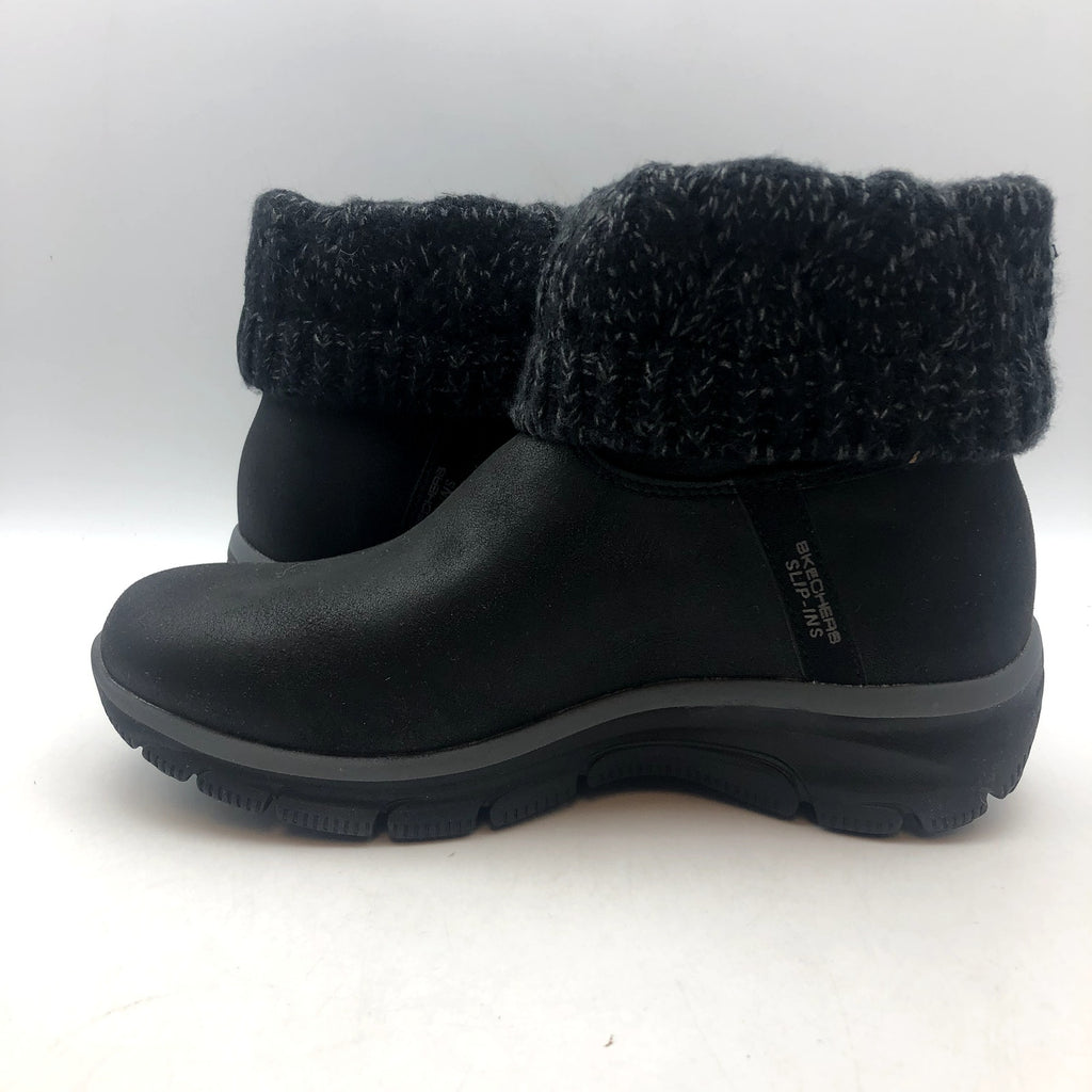 Skechers Womens Slip-ins Boots Womens 5.5 Black Easy Going Cozy Weather 2 NIB