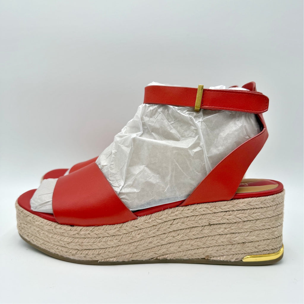 FRANCO Sarto Womens Tiffany Platform Espadrille Sandals Size 9 M Red Leather NIB