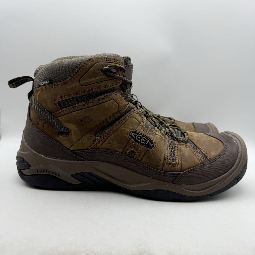 Keen Mens Circadia Mid Hiking Boots US 14 EU 47.5 Brown Leather Waterproof NWOB
