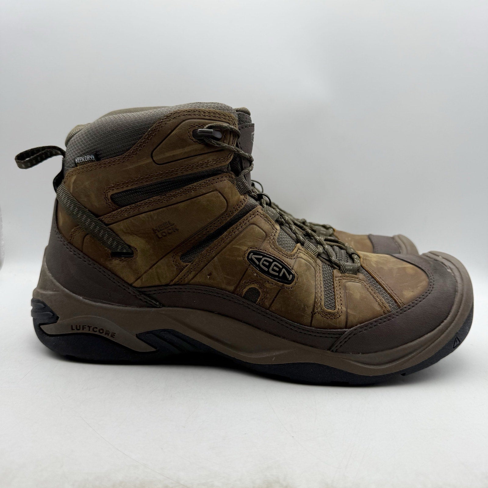 Keen Mens Circadia Mid Hiking Boots US 14 EU 47.5 Brown Leather Waterproof NWOB