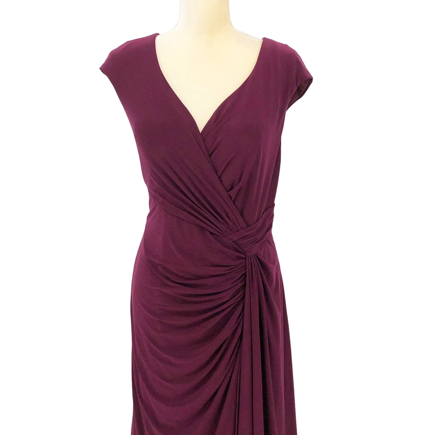 LA FEMME 29814 Women Knot Waist Jersey Evening Dress 18 Red Dark Berry NWT