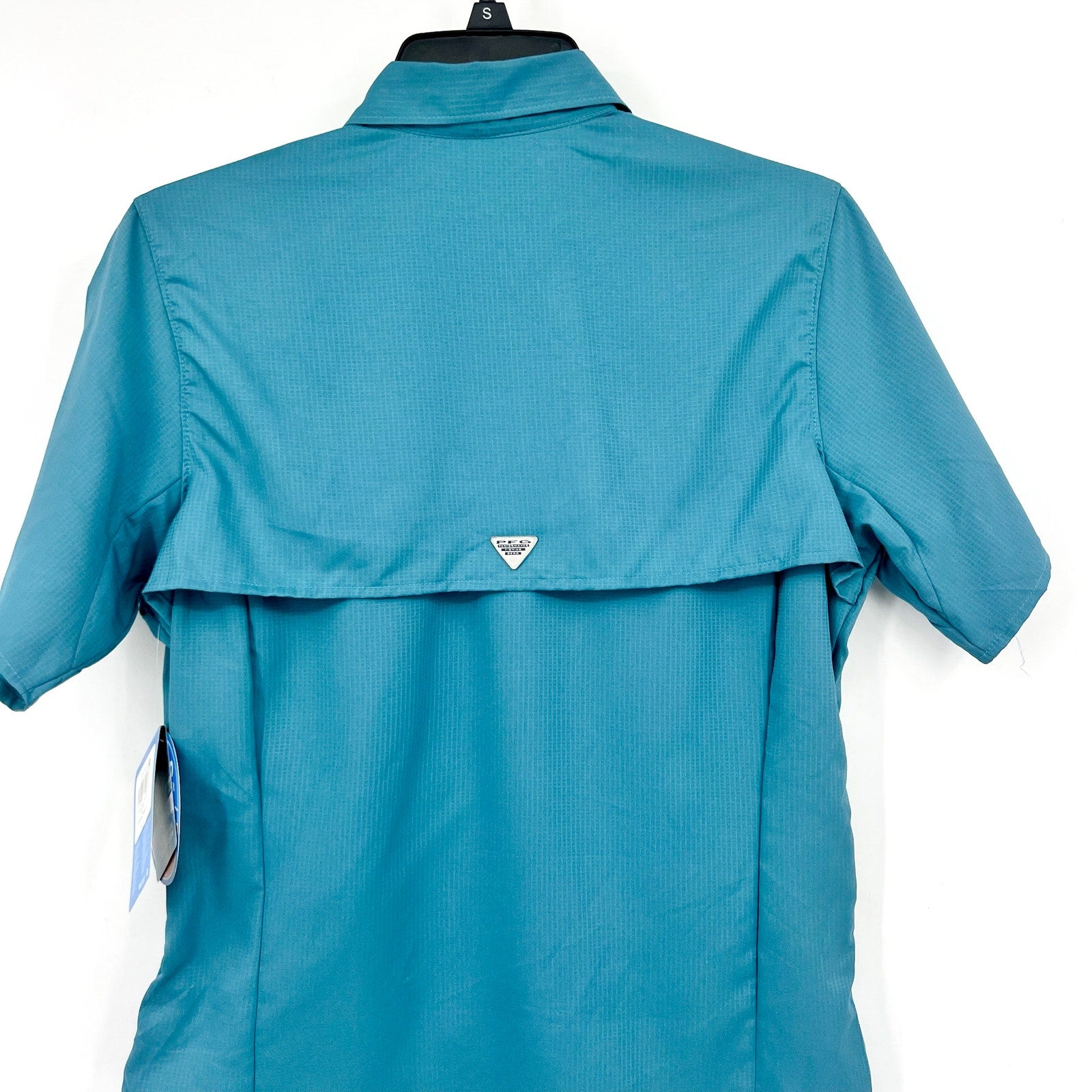 COLUMBIA Women's PFG Tamiami II Short Sleeve Shirt Small Blue Ocean Teal NWT