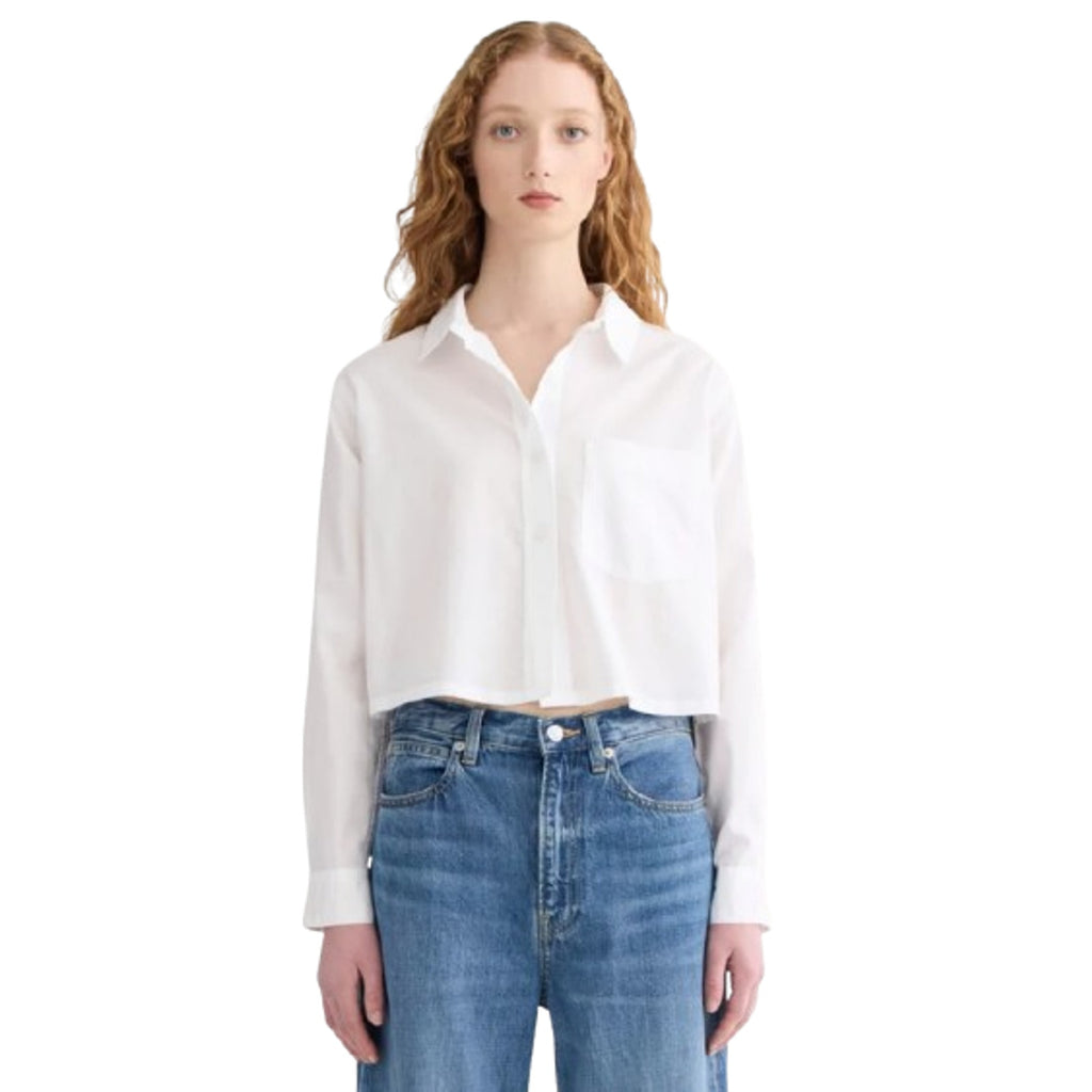 EVERLANE Womens The Way-Short Shirt in Silky Cotton Medium White Long Sleeve NWT