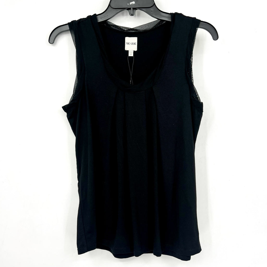 NIC+ZOE Women's Date Night Drape Tank Top Small Black Sleeveless NWT