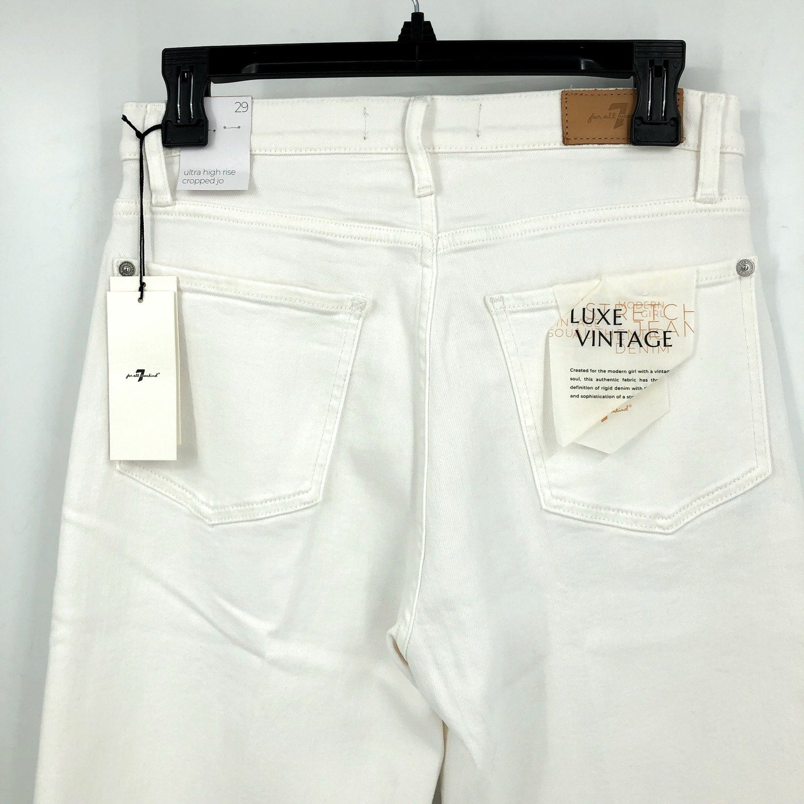 7 FOR ALL MANKIND Womens Crop Joe Jeans Size 29 US 8 White Ultra High-Rise NWT
