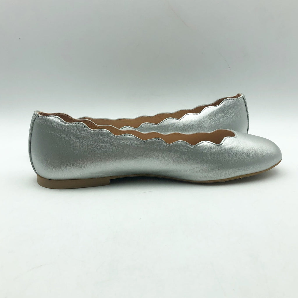 French Sole FS/NY Womens Jigsaw Flats US 6.5 EU 36.5 Silver Metallic Leather NIB