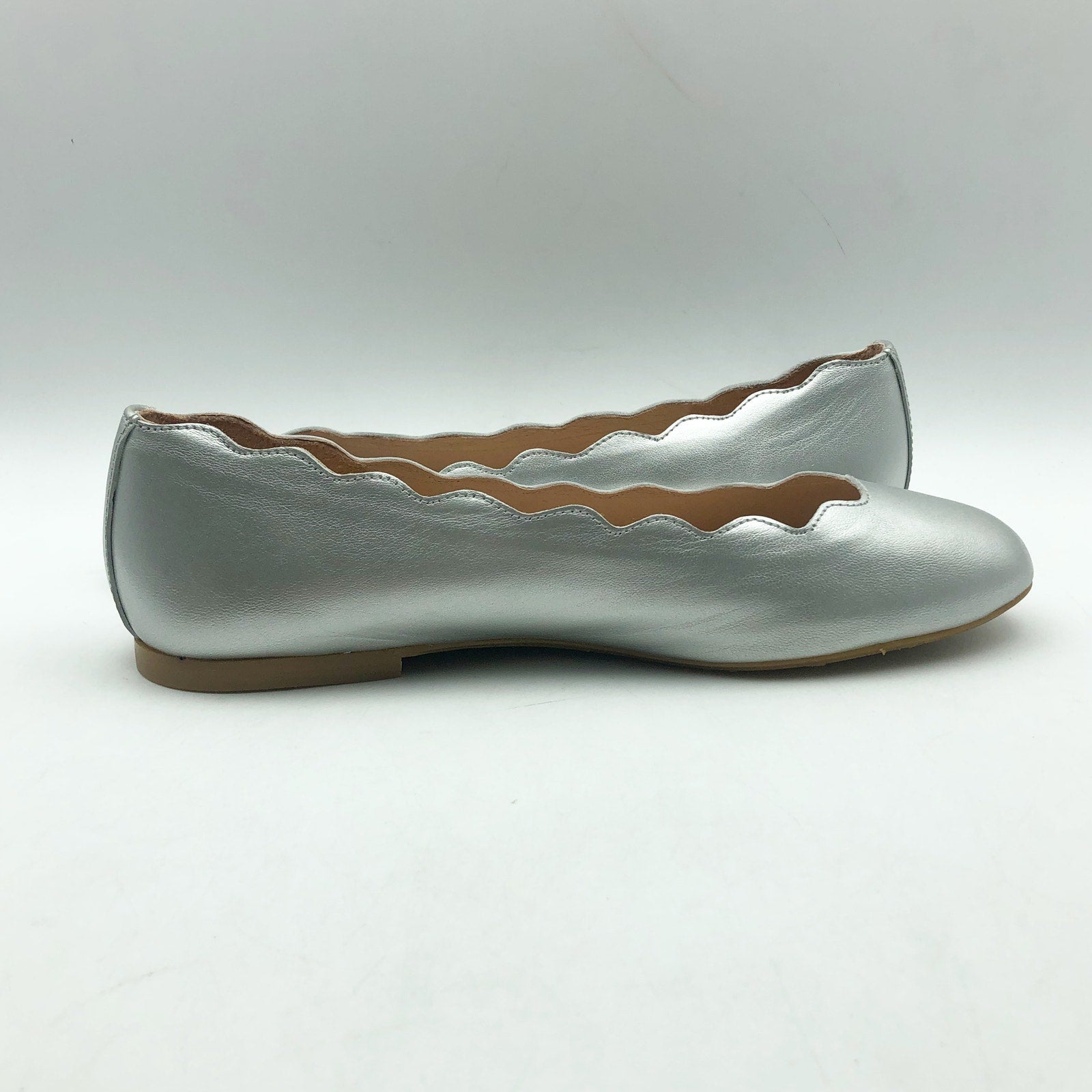 French Sole FS/NY Womens Jigsaw Flats US 6.5 EU 36.5 Silver Metallic Leather NIB