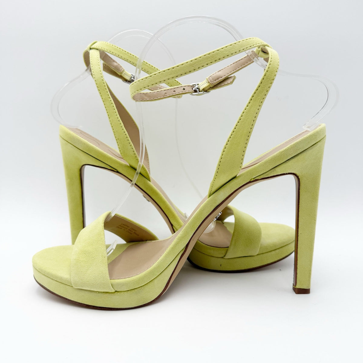 Sam Edelman Womens Jade Heeled Sandals Size 10 M Kiwi Green Suede NWOB
