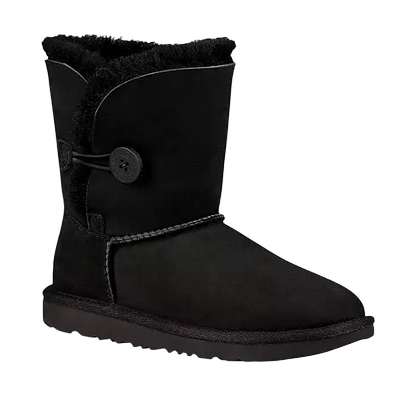 UGG Kids Bailey Button II Winter Boot US 6 EU 38 Black Sheepskin NIB