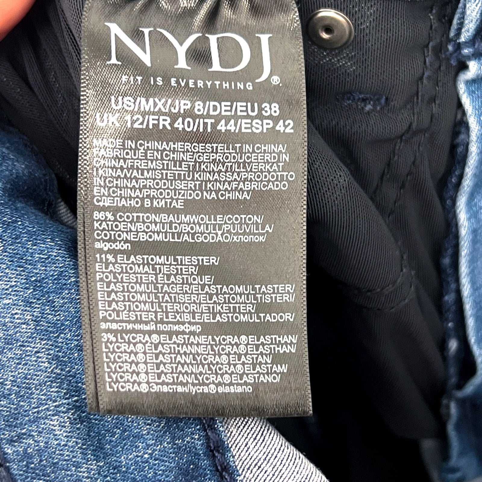 NYDJ Curves 360 Womens Slim Straight Crop Jeans Size 8 Caliente Blue NWOT