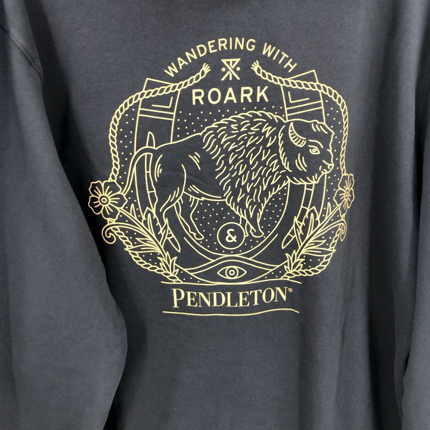 ROARK X PENDLETON Bison Graphic Hoodie Sweatshirt XL Black NWT