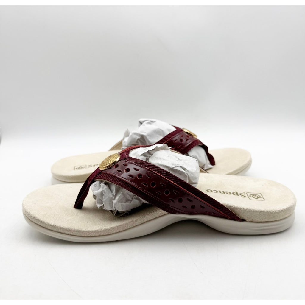 Spenco Women's Starboard Flip Flop Sandals Size 5.5 Red Burgundy NIB