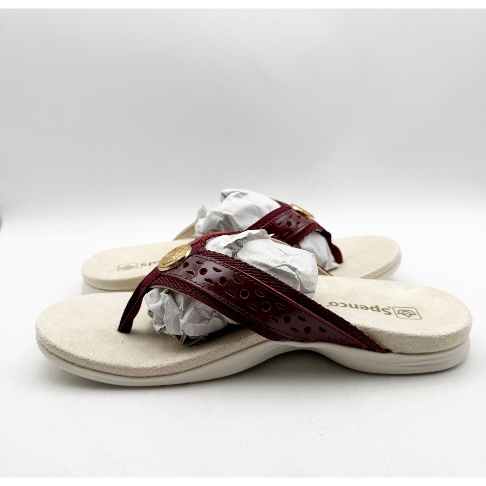Spenco Women's Starboard Flip Flop Sandals Size 5.5 Red Burgundy NIB