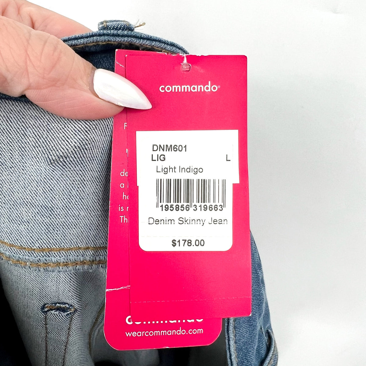 COMMANDO Women's Do It All Denim Skinny Jeans Large 12-14 Blue Light Indigo NWT
