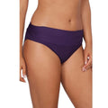 SUNSETS Unforgettable Brief Bikini Bottom Medium Purple Plum Shirred NWOT