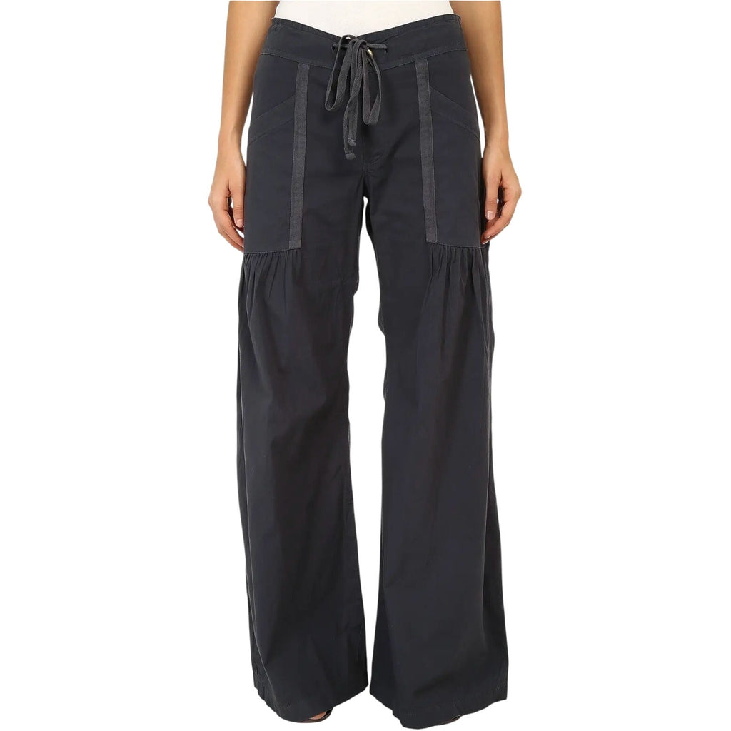 XCVI Women's Willowy Wide Leg Pants Large Charcoal Grey Stretch Poplin NWT