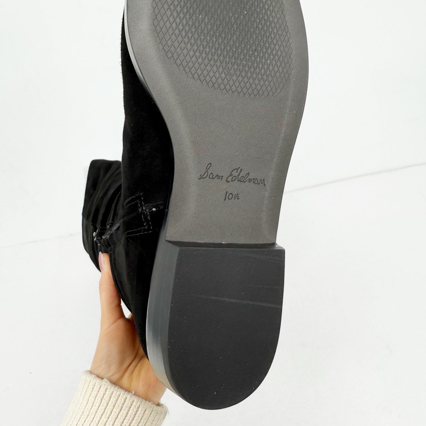 Sam Edelman Womens Clive Knee High Boots US 10.5 EU 41.5 Black Suede NIB