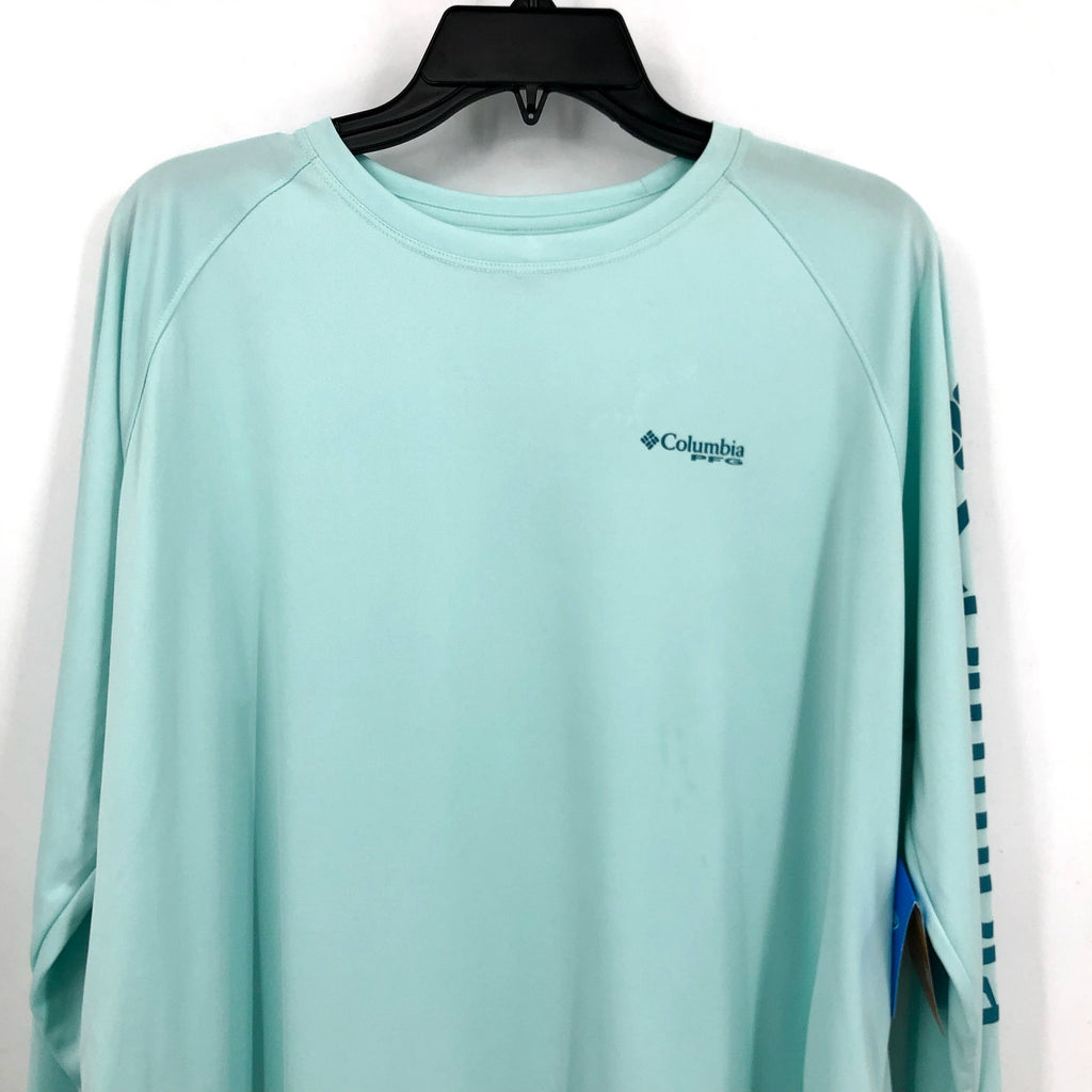 COLUMBIA PFG Tidal Tee II Shirt XXL Blue Turquoise Icy Morning Long Sleeve NWT