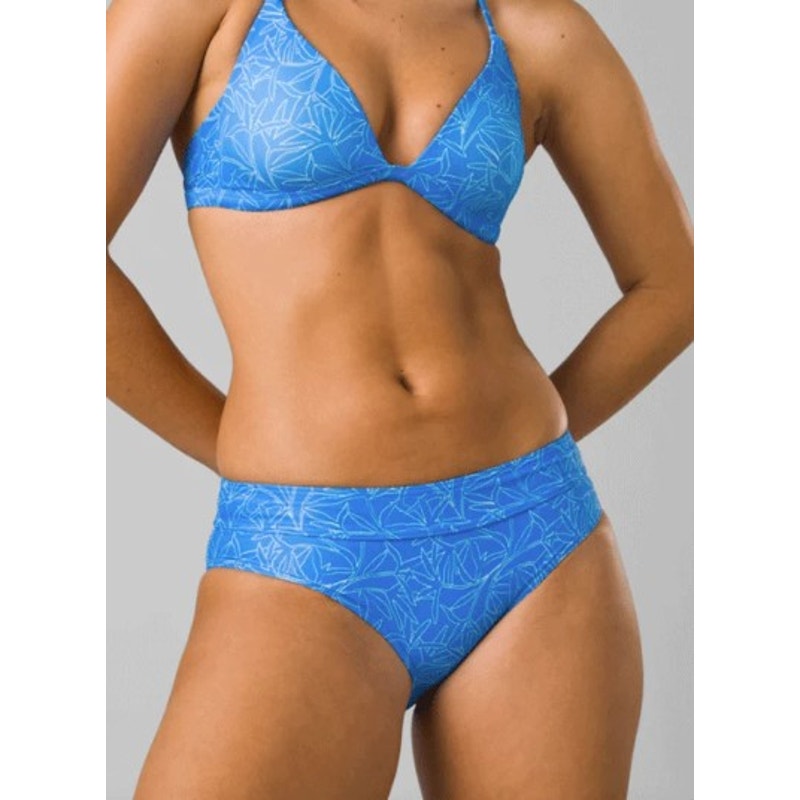 PRANA Women's Ramba Bikini Bottom Large Blue Floret Print UPF 50 NWT