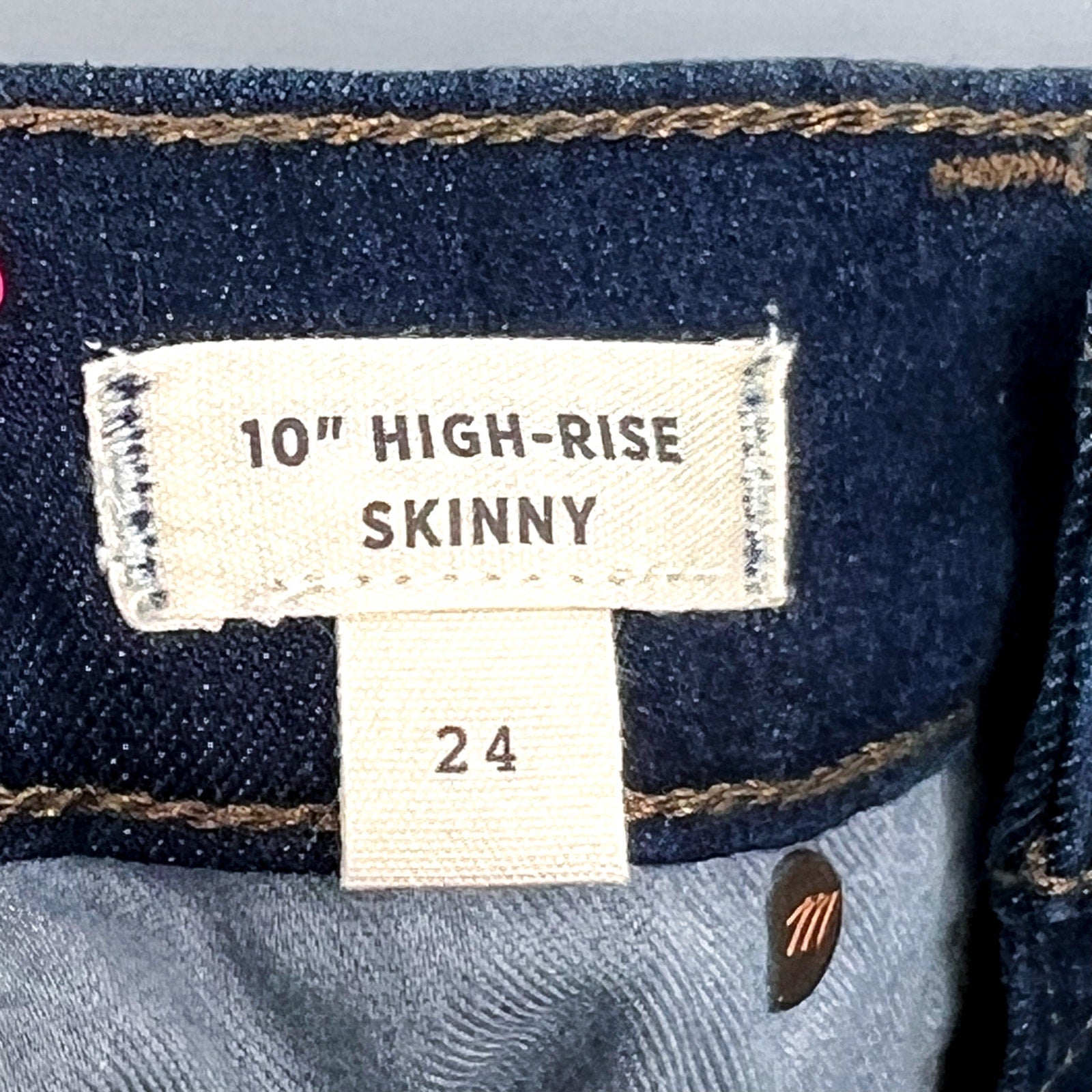 MADEWELL Women's 10" High-Rise Skinny Jeans Size 24 US 00 Blue Hayes Wash NWT