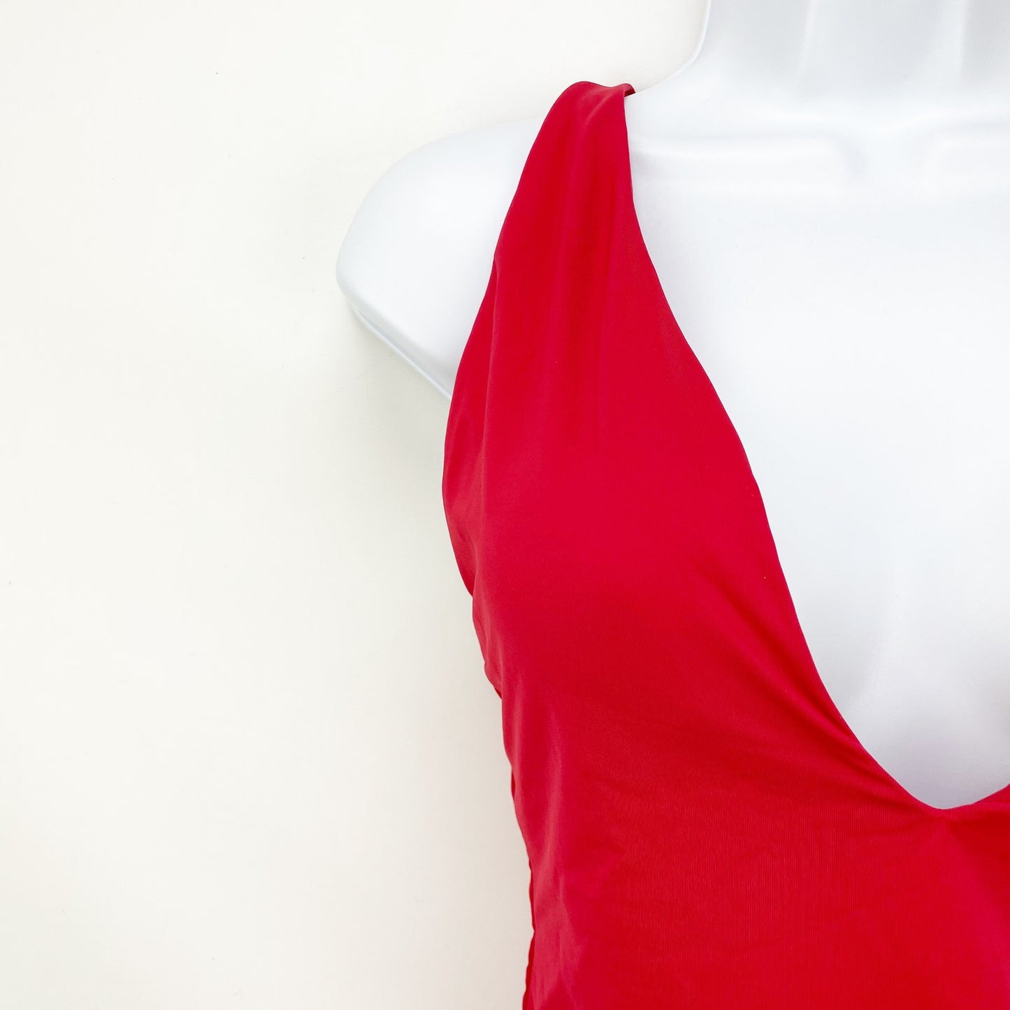 Andie Swim Womens The Bali One Piece Swimsuit Medium Tall Red Plunge