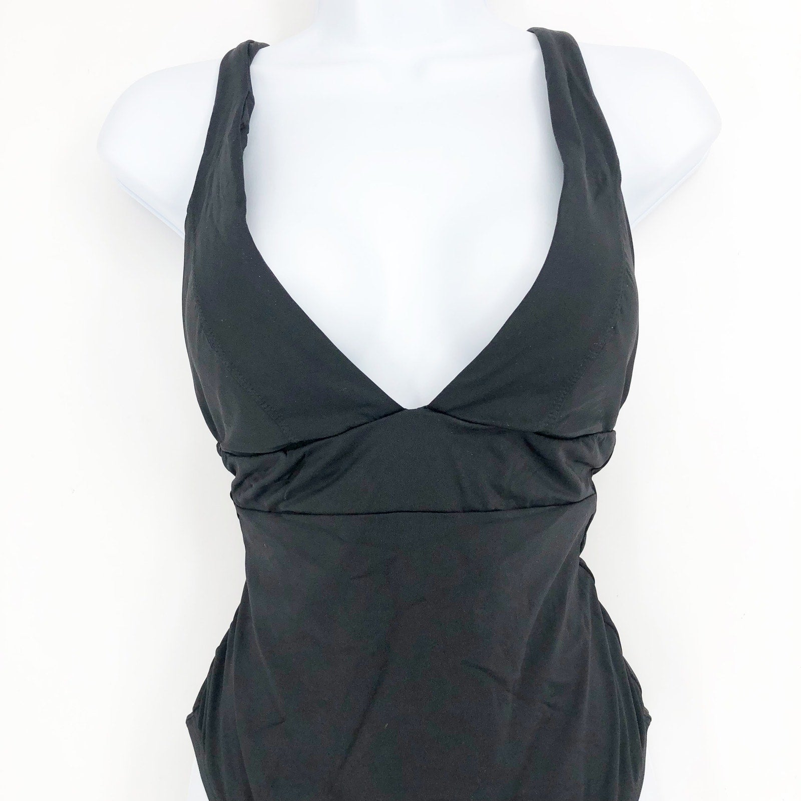 ANDIE SWIM Sardinia One Piece Swimsuit Medium 8-10 Black Plunge Deep Back NWT