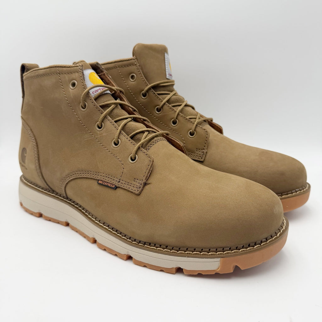 Carhartt Mens Millbrook Wedge Boots US 14 M Khaki Tan Leather Waterproof NIB