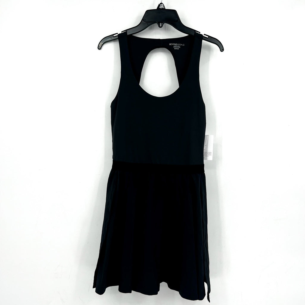 BEYOND YOGA Women's Score Pleated Dress XS Black Sleeveless Interior Shorts NWT