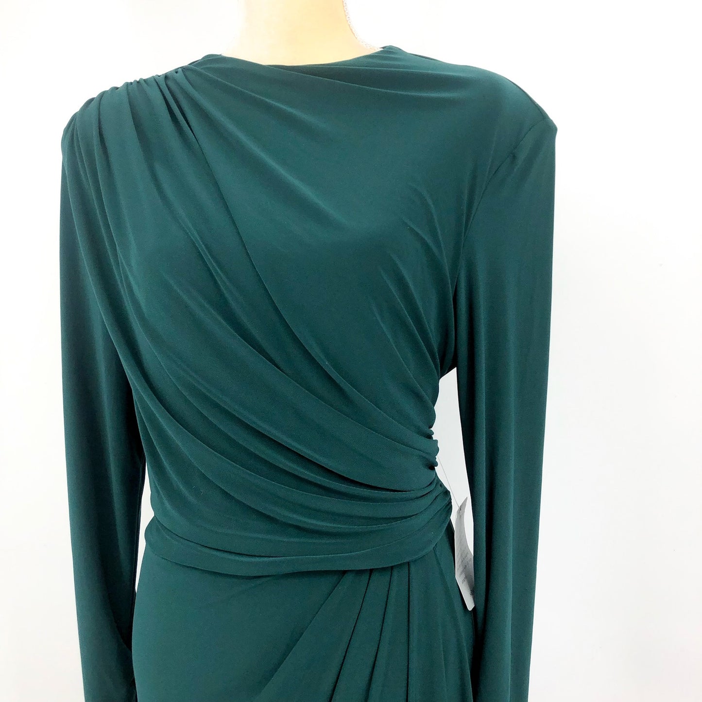 BETSY & ADAM Jeanette Long Sleeve Stretch Knit Dress Size 16 Forest Green NWT