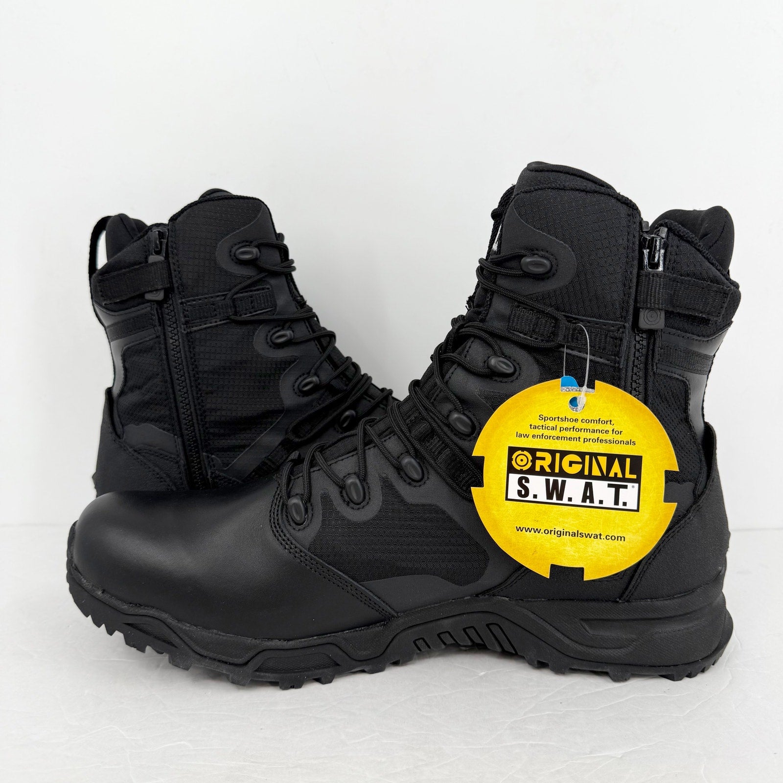 Original S.W.A.T. Mens Alpha Fury 8" Boots 16 Wide Black Waterproof Leather NIB
