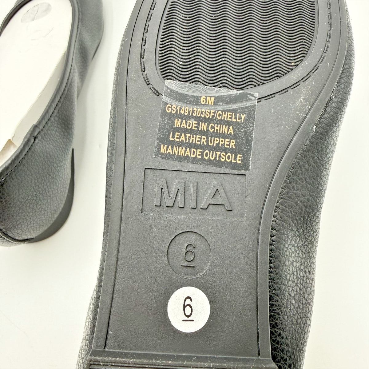 MIA Womens Chelly Ballet Flats Size 6 Black Leather NWOB
