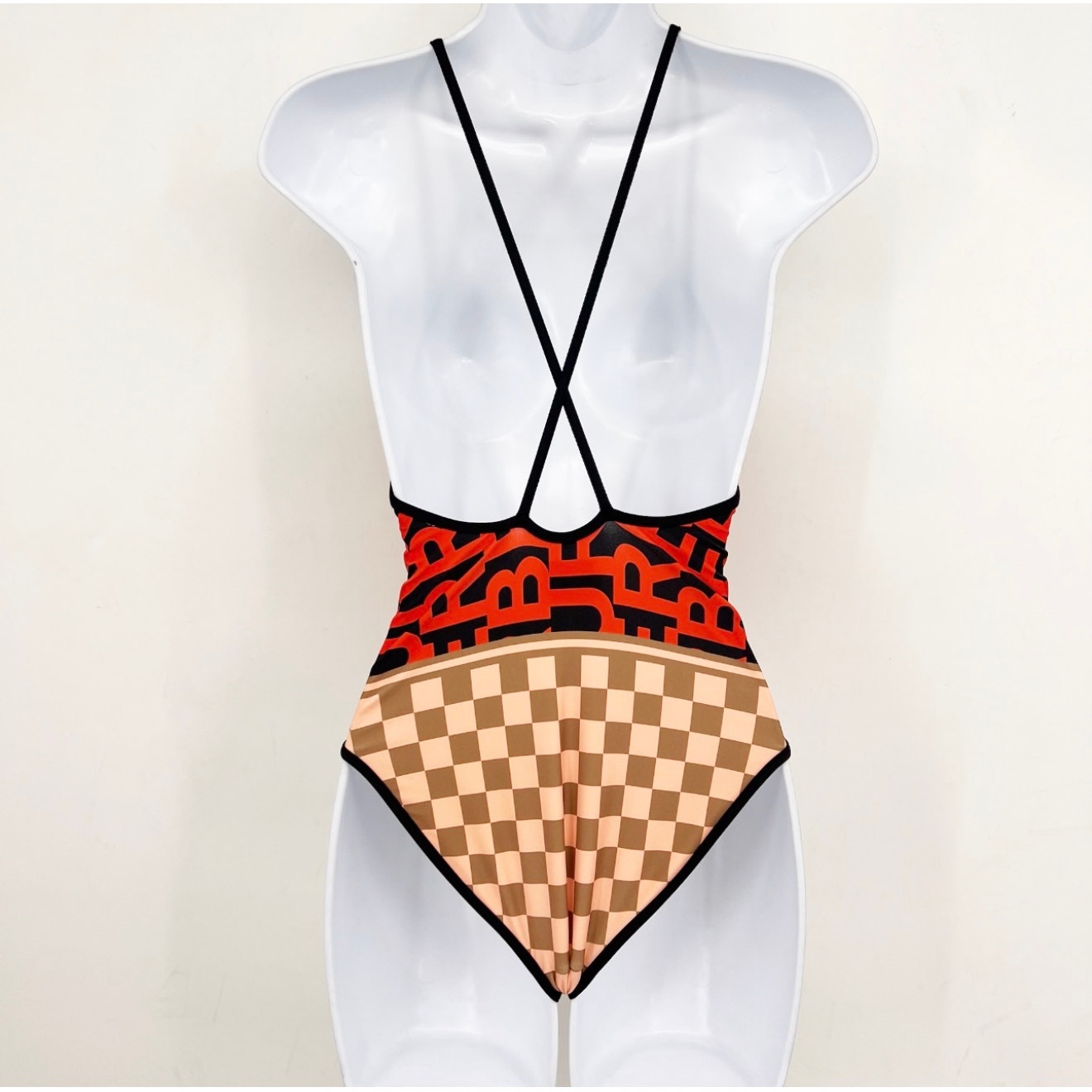 BURBERRY Girl's Sandie Logo One Piece Swimsuit Size 12 Youth Vermillion Red NWT