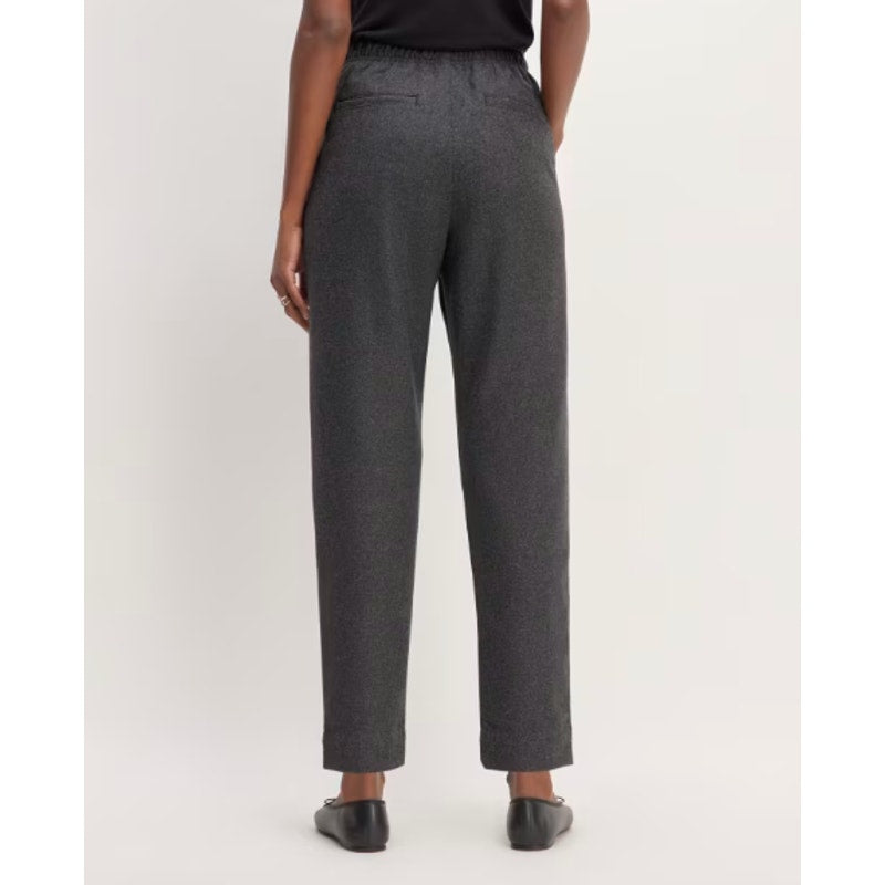 Everlane Womens The Wool Flannel Pull-On Pants Small Grey Heather Charcoal NWT