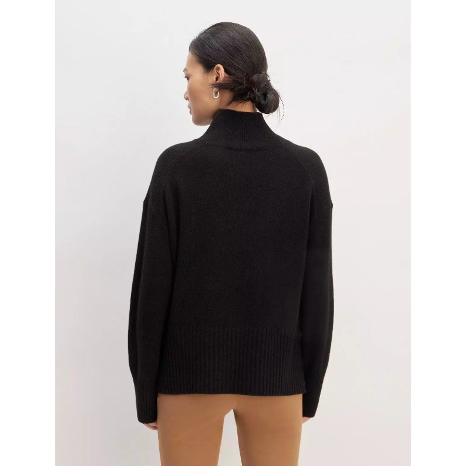 Everlane Womens The Cashmere Oversized Turtleneck Sweater Large Core Black NWT