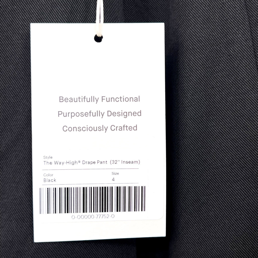 Everlane Womens The Way-High Drape Pants Size 4 Black 31" INSEAM Pleated NWT