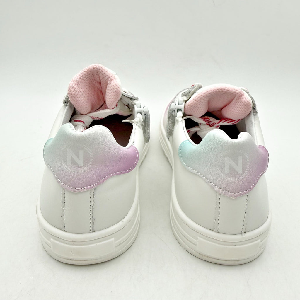 Naturino Girls Hess 2 Vl Sneakers EU 28 US 11 White Pink Blue Leather NWOB