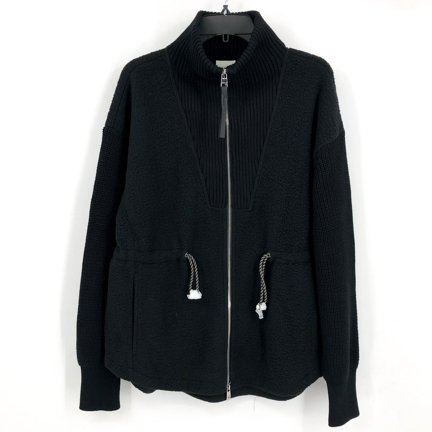 VARLEY Women's Renea High Pile Fleece Jacket Large Black Long Sleeve NWT