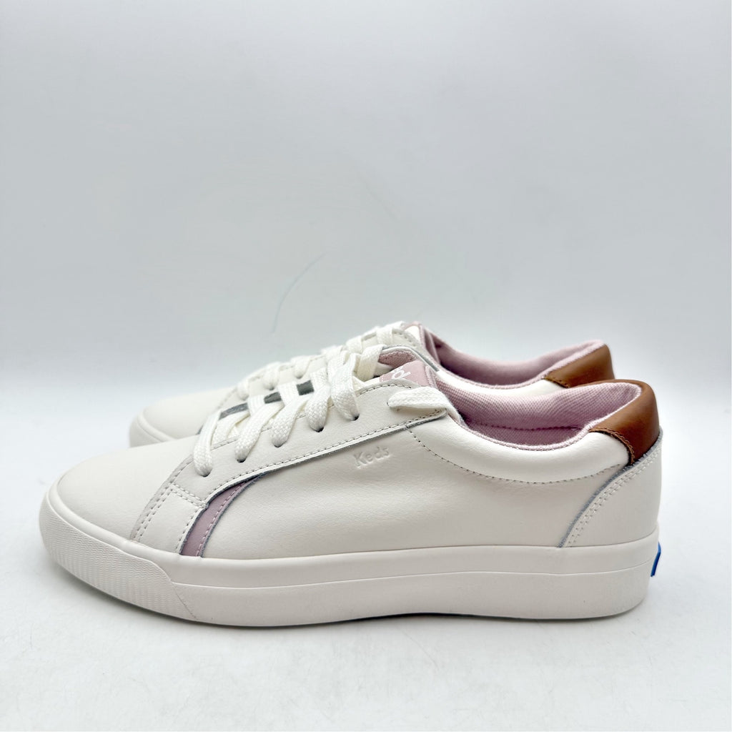 Keds Womens Pursuit Casual Court Sneakers Size 7 M White Leather NIB