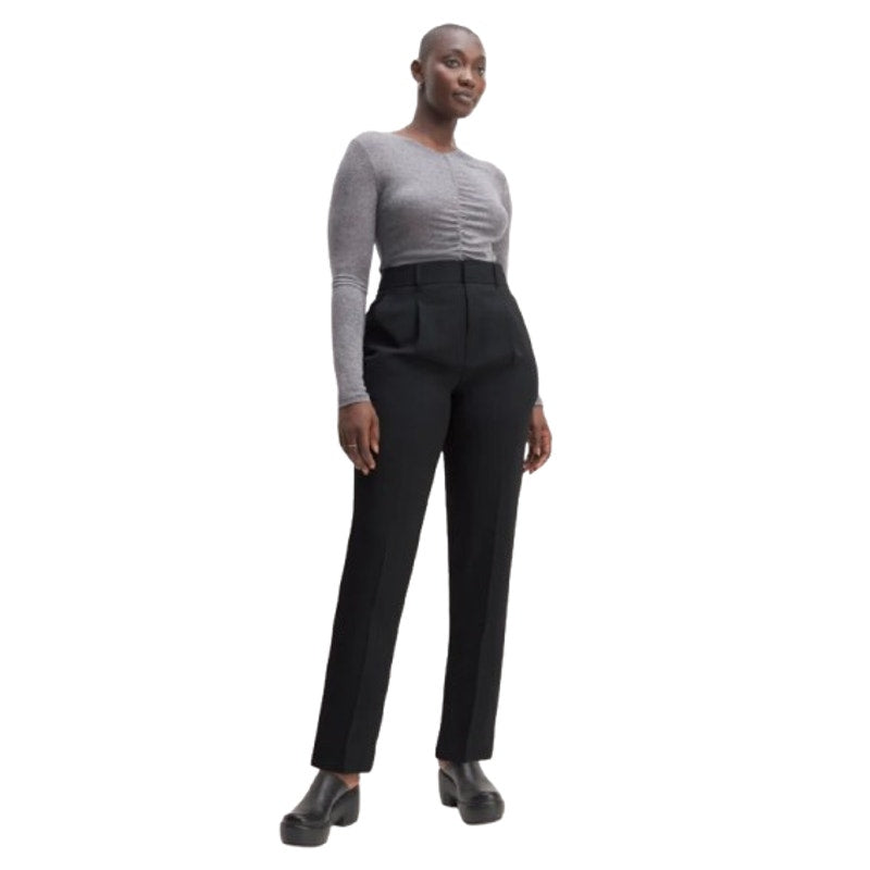 EVERLANE Women's The Japanese GoWeave Way-High Tapered Pants Size 6 Black NWT