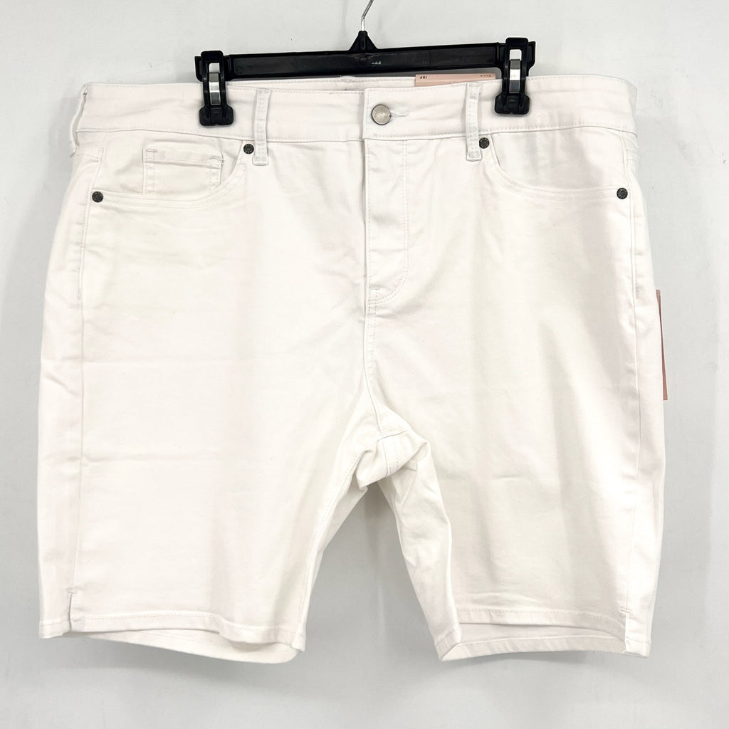 NYDJ Womens Ella Denim Shorts Size 18 PETITE Optic White 8" Inseam NWT