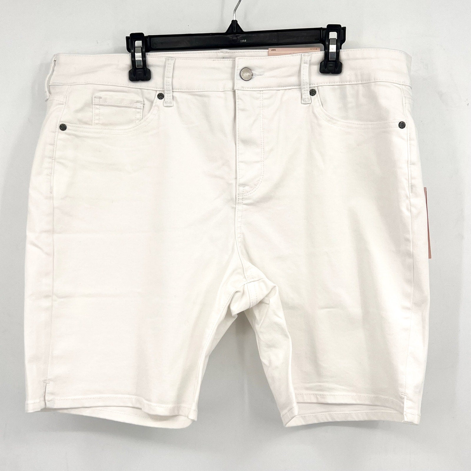 NYDJ Womens Ella Denim Shorts Size 18 PETITE Optic White 8" Inseam NWT