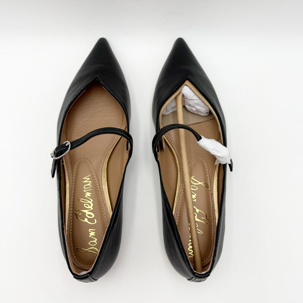 Sam Edelman Womens NOA Mary Jane Flats Size 7 M EU 37 Black Leather NIB