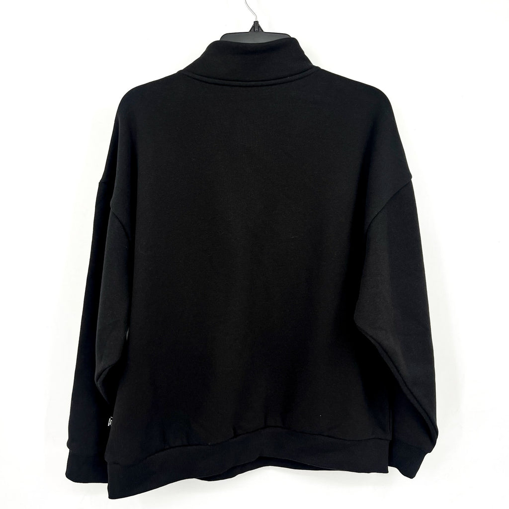 PUMA Women's Half-Zip Sweatshirt Large Black Minimal Gold Pullover NWT