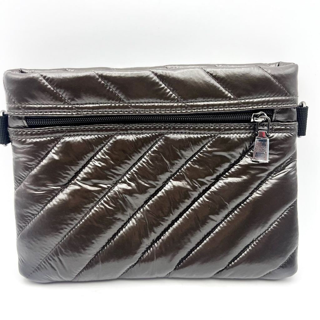 THINK ROYLN Diagonal Bum Bag 2.0 Medium Glossy Chocolate Brown NWOT