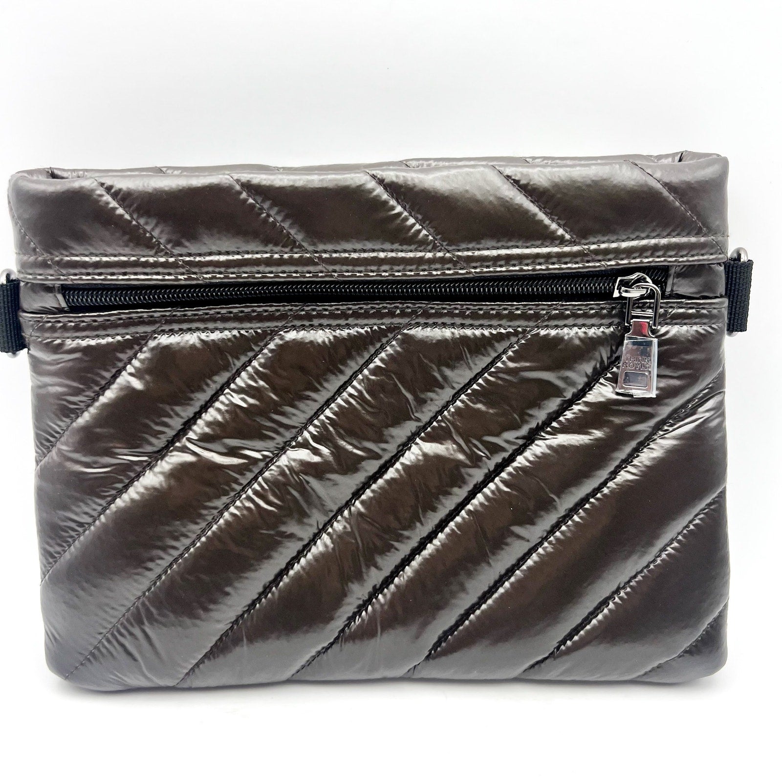THINK ROYLN Diagonal Bum Bag 2.0 Medium Glossy Chocolate Brown NWOT