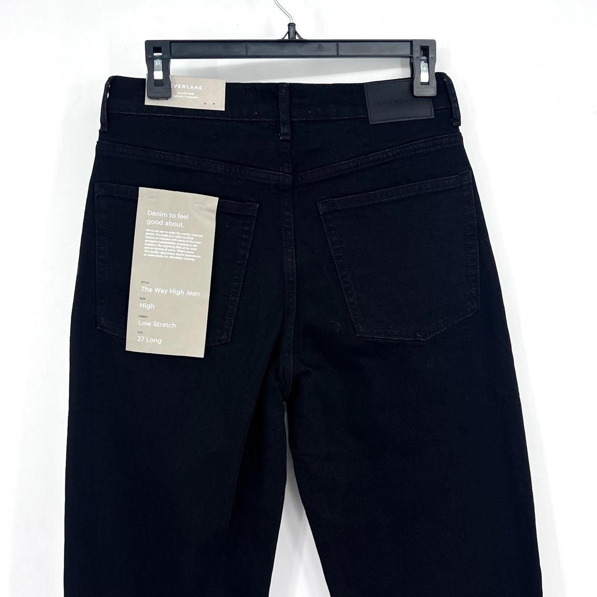 EVERLANE Women's The Way-High Jeans 27x29 US 4 Long Coal Black Straight Leg NWT