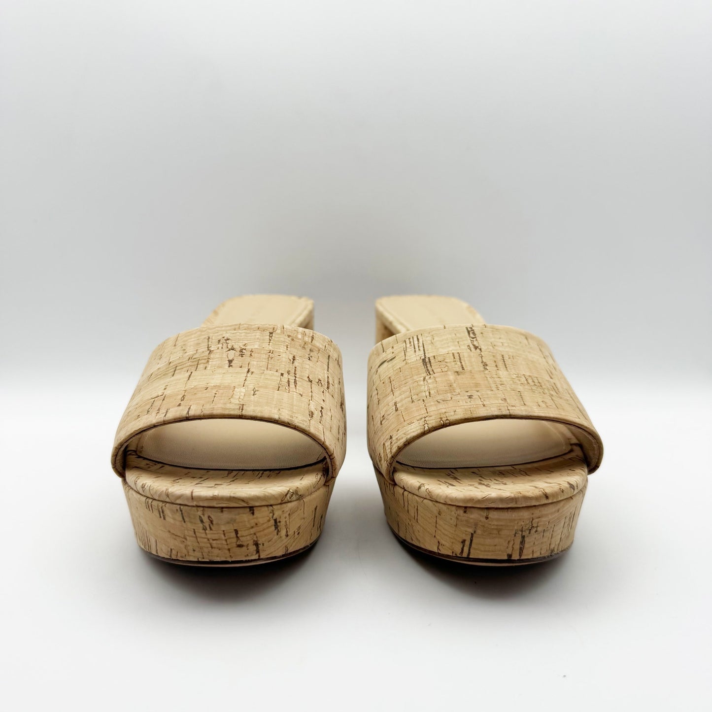 Veronica Beard Womens Dali Cork Heels US 11 M Tan Leather Cork Platform NIB