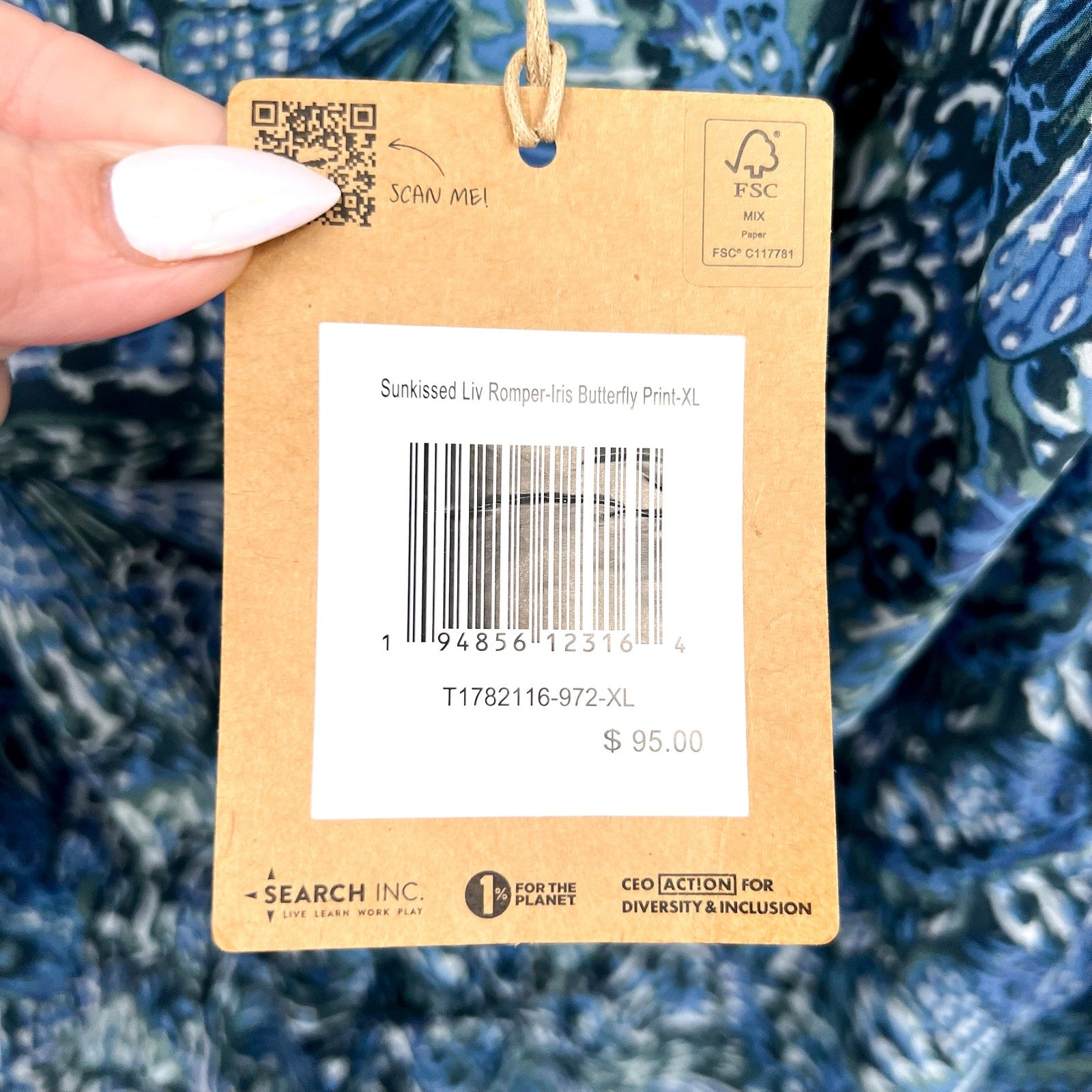 TOAD & CO Women's Sunkissed Liv Romper XL Blue Iris Butterfly Sleeveless NWT