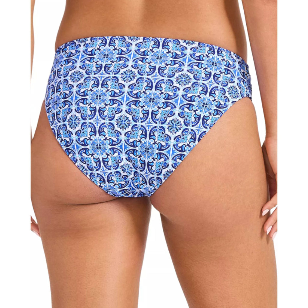 TOMMY BAHAMA Terrazzo Tile Reversible Hipster Bikini Bottom Large Blue Print NWT